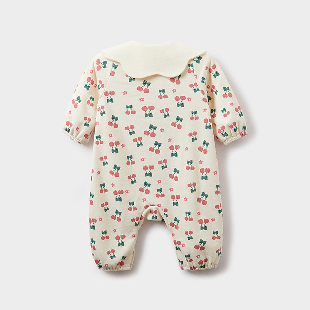 MyKids-USA® Baby Girl Cherry Pattern Flower Neck Rompers