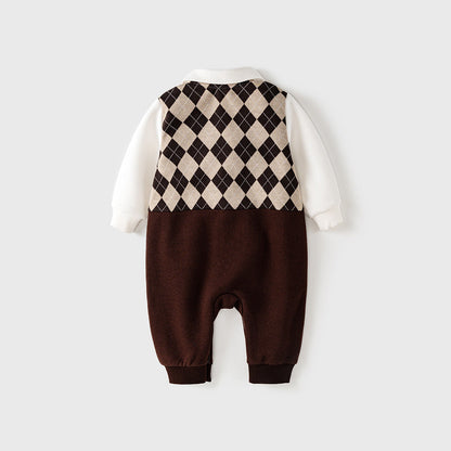 MyKids-USA® Autumn Newborn Bear Embroidered Design Rompers