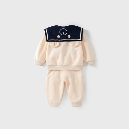 MyKids-USA® Sailor Collar Hoodie Combo Trousers Clothing Sets