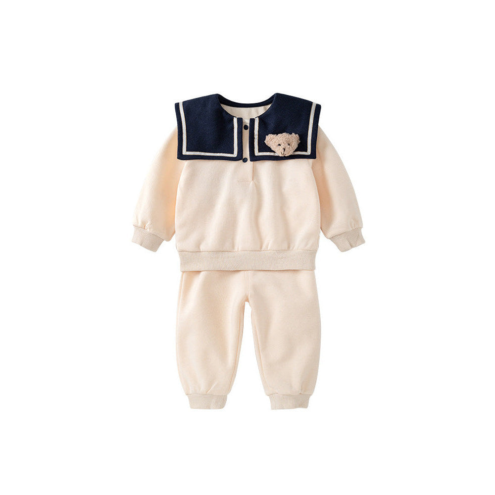 MyKids-USA® Sailor Collar Hoodie Combo Trousers Clothing Sets