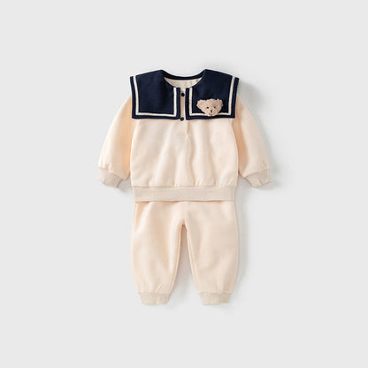 MyKids-USA® Sailor Collar Hoodie Combo Trousers Clothing Sets