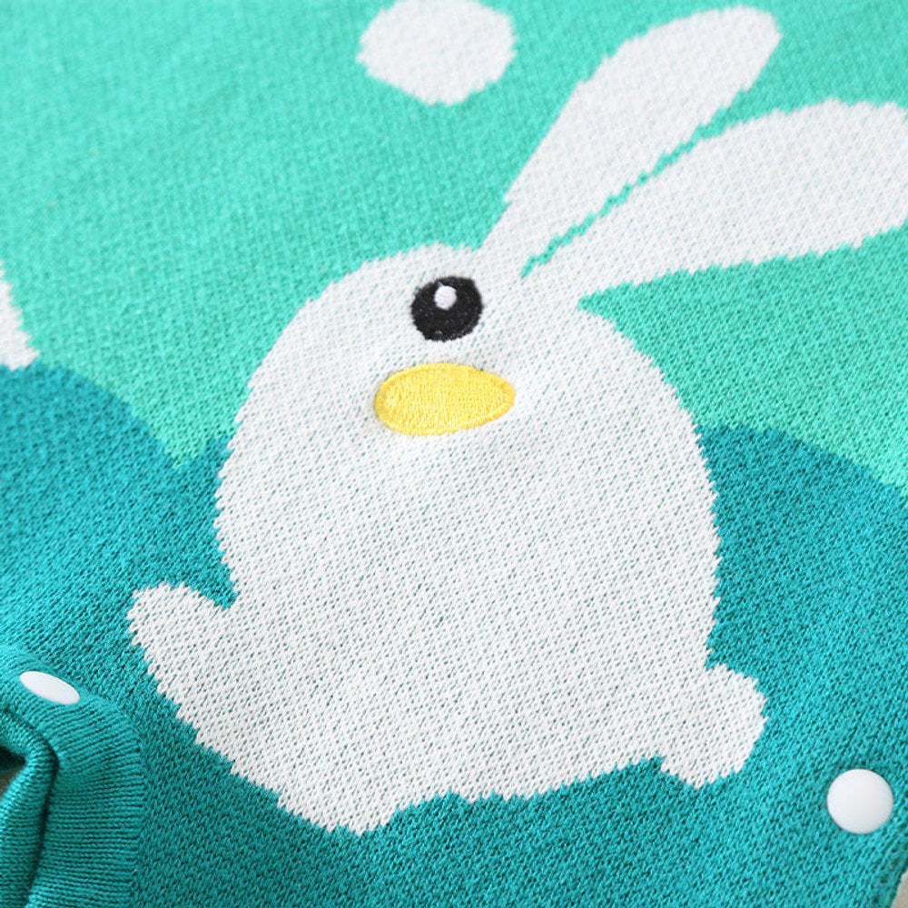 MyKids-USA® Rabbit Pattern Handknit Quality Romper