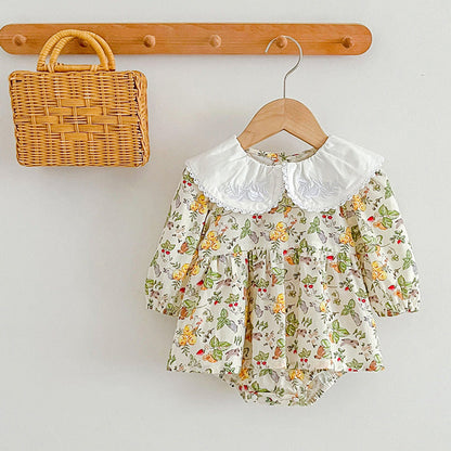 MyKids-USA® Doll Neck Long Sleeve Sweet Style Dress bodysuit