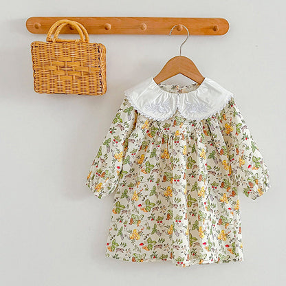 MyKids-USA® Doll Neck Long Sleeve Sweet Style Dress bodysuit