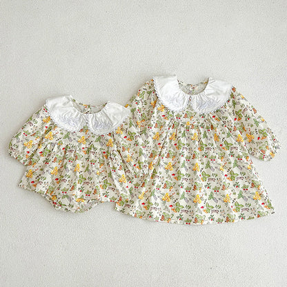 MyKids-USA® Doll Neck Long Sleeve Sweet Style Dress bodysuit