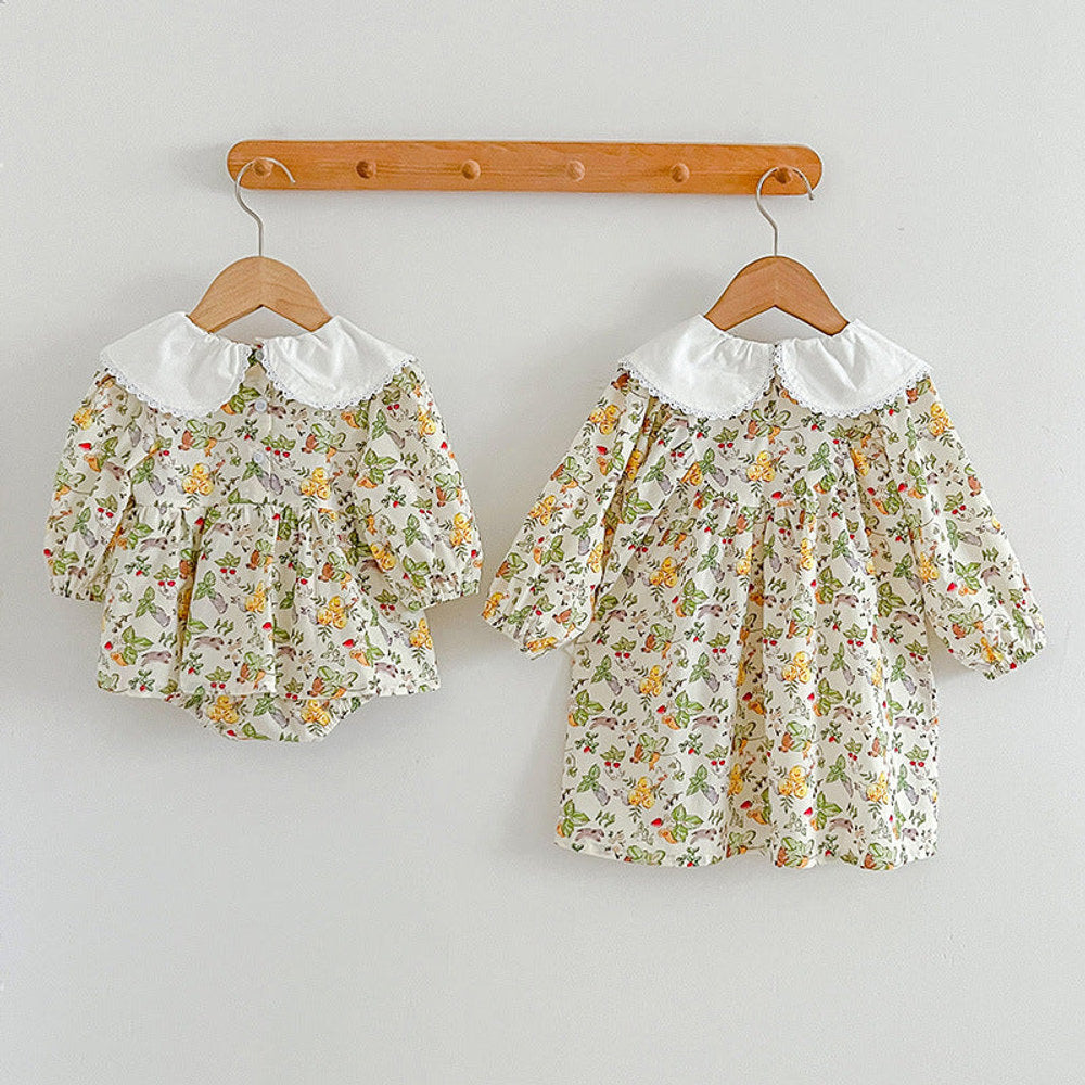 MyKids-USA® Doll Neck Long Sleeve Sweet Style Dress bodysuit