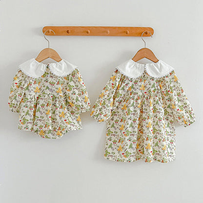 MyKids-USA® Doll Neck Long Sleeve Sweet Style Dress bodysuit