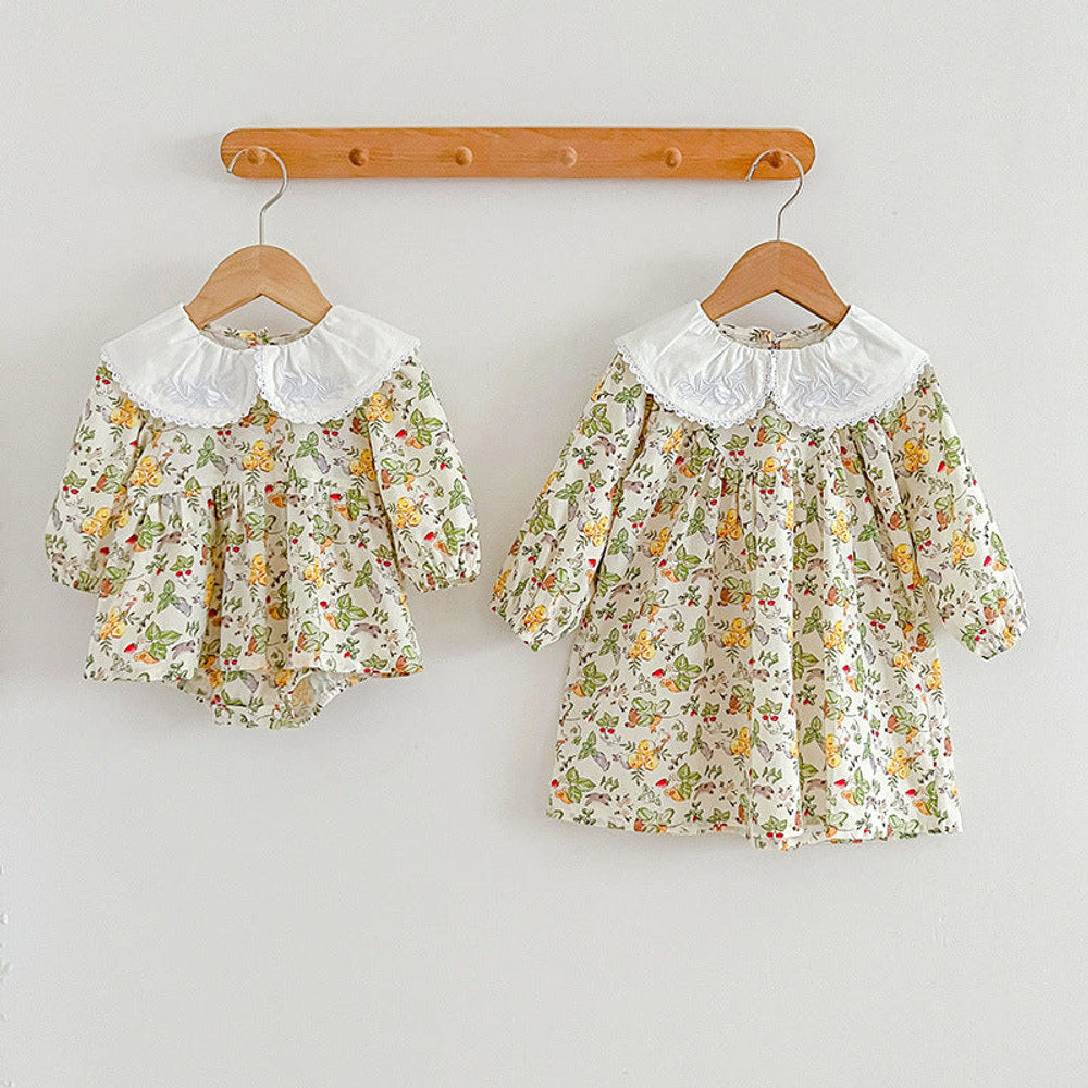 MyKids-USA® Doll Neck Long Sleeve Sweet Style Dress bodysuit