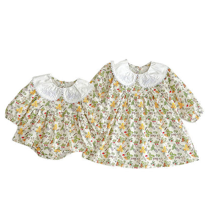 MyKids-USA® Doll Neck Long Sleeve Sweet Style Dress bodysuit