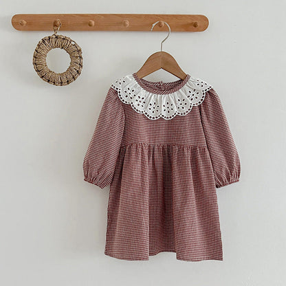 MyKids-USA® Fashion Lace Collar Long Sleeve Baby bodysuit OR Girl Dress