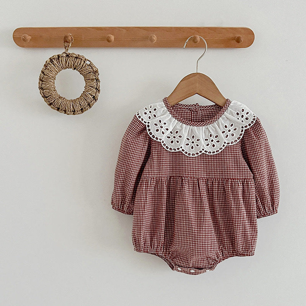 MyKids-USA® Fashion Lace Collar Long Sleeve Baby bodysuit OR Girl Dress