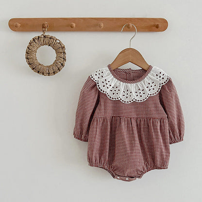 MyKids-USA® Fashion Lace Collar Long Sleeve Baby bodysuit OR Girl Dress