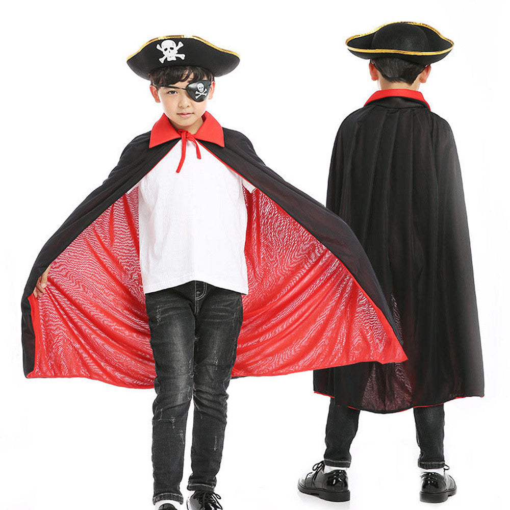MyKids-USA® Halloween Pirate Cape Hats Sets, Cape, Hat, Eye Patch.
