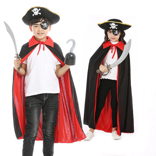 MyKids-USA® Halloween Pirate Cape Hats Sets, Cape, Hat, Eye Patch.