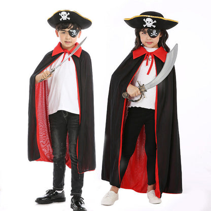 MyKids-USA® Halloween Pirate Cape Hats Sets, Cape, Hat, Eye Patch.