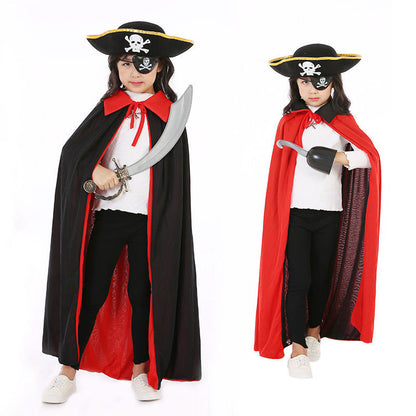 MyKids-USA® Halloween Pirate Cape Hats Sets, Cape, Hat, Eye Patch.