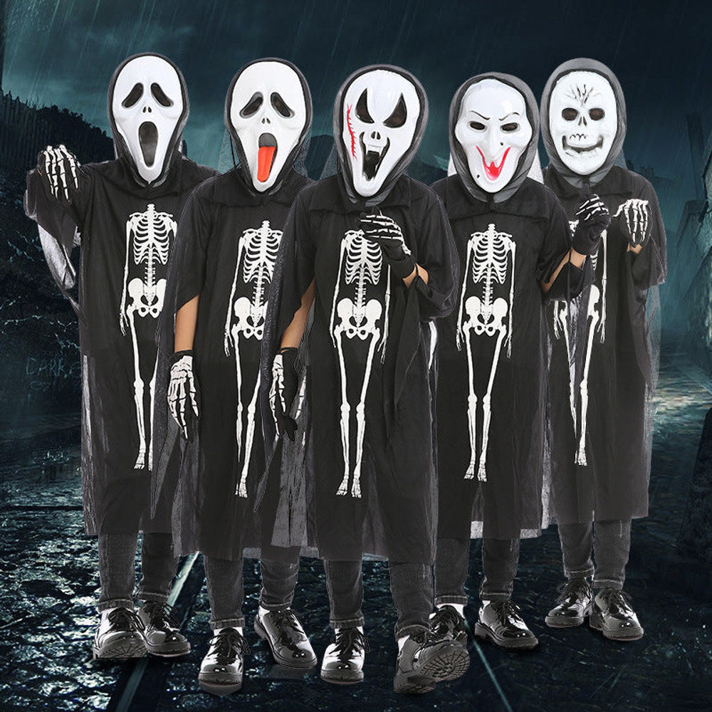 MyKids-USA® Halloween Skeleton Ghost Clothes & Gloves & Masks Sets