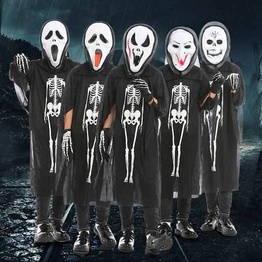 MyKids-USA® Halloween Skeleton Ghost Clothes & Gloves & Masks Sets