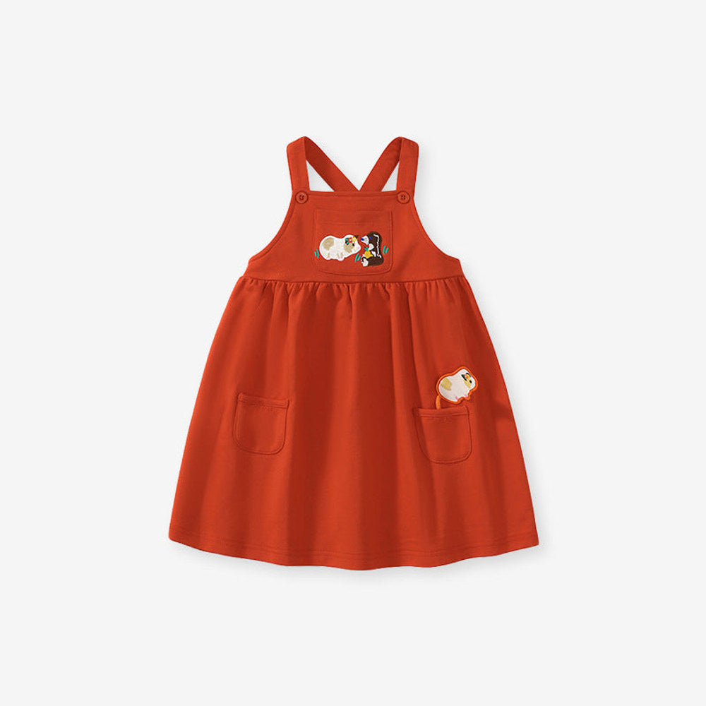 MyKids-USA® Vintage Style Floral Pattern Shirt & Strap Dress Sets
