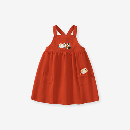 MyKids-USA® Vintage Style Floral Pattern Shirt & Strap Dress Sets