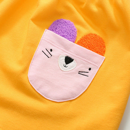 MyKids-USA® Color Contrast Design Cute Hoodie Dress