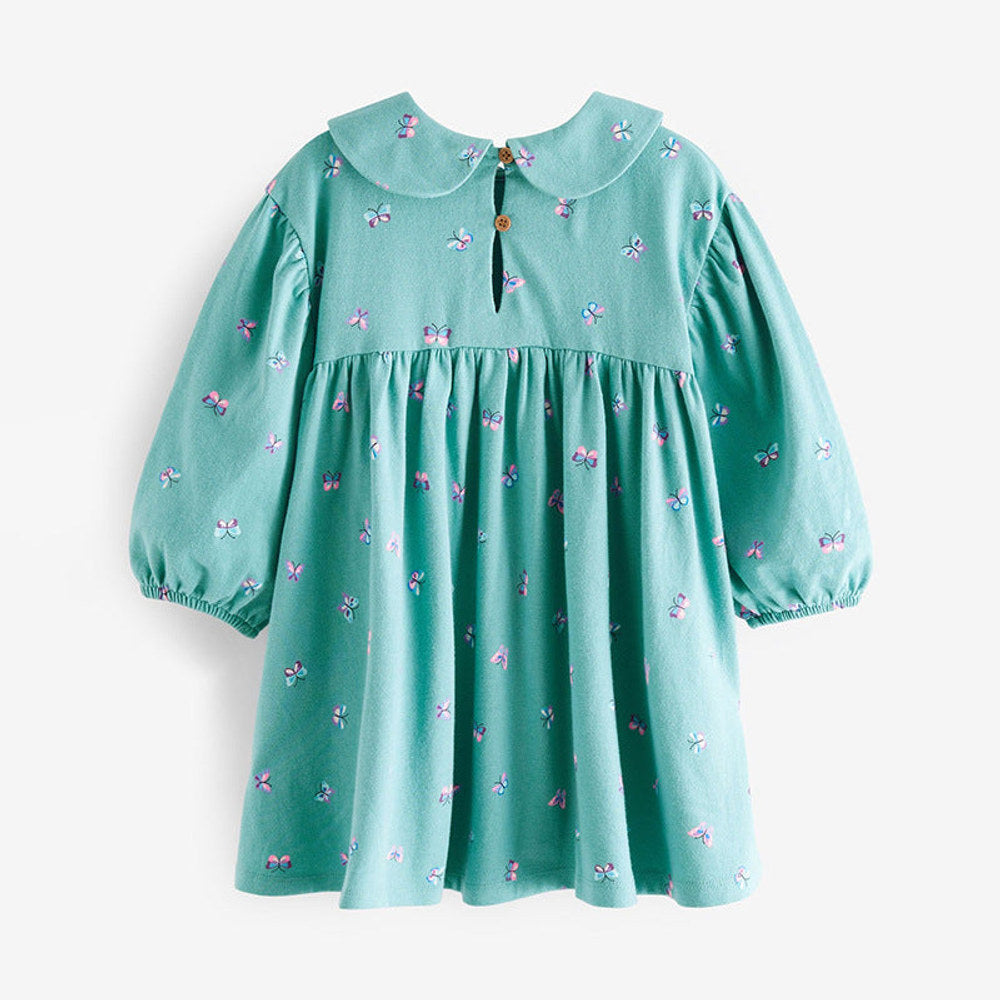 MyKids-USA® Floral Graphic Doll Neck Cute Dress In