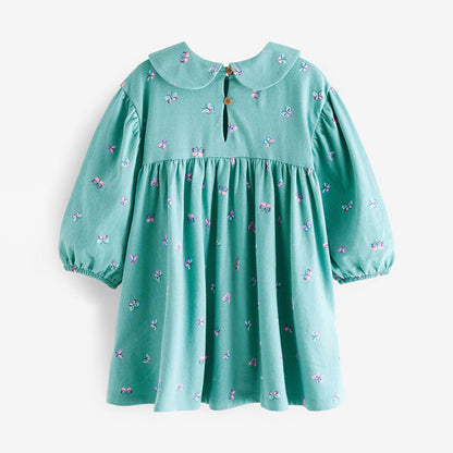 MyKids-USA® Floral Graphic Doll Neck Cute Dress In