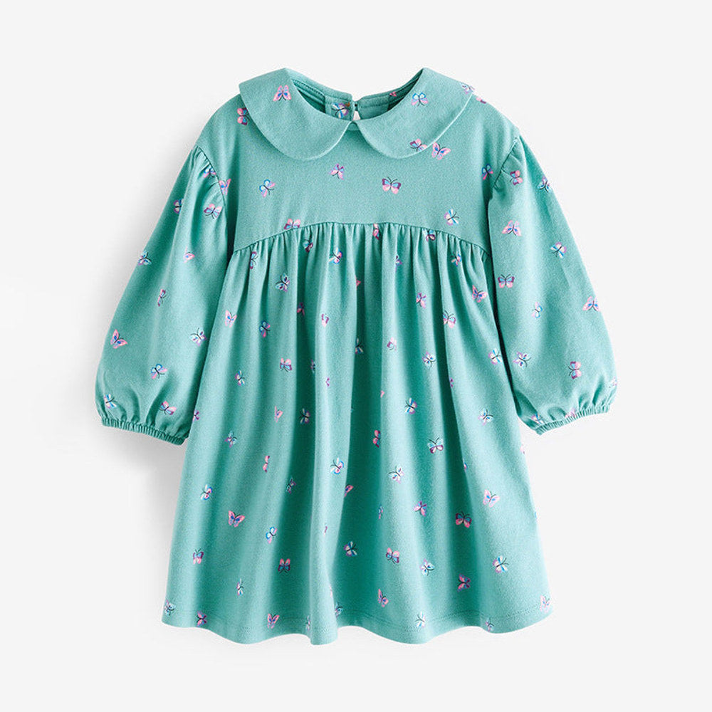 MyKids-USA® Floral Graphic Doll Neck Cute Dress In