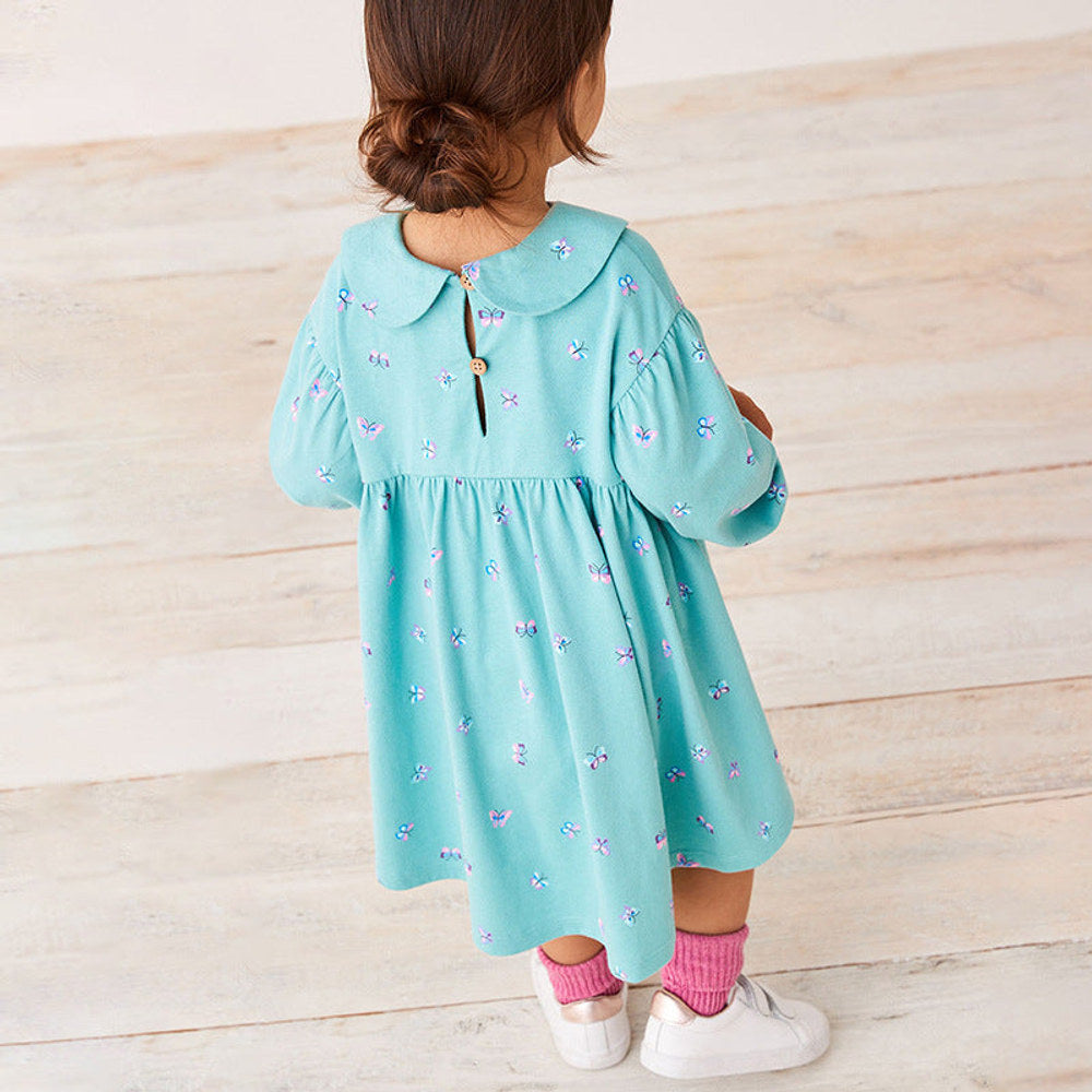 MyKids-USA® Floral Graphic Doll Neck Cute Dress In