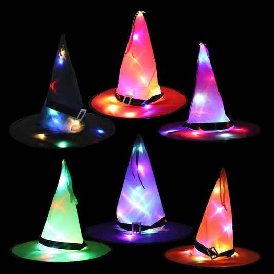 MyKids-USA® Halloween Glowing Witch Hat Ghost Festival Decoration Props