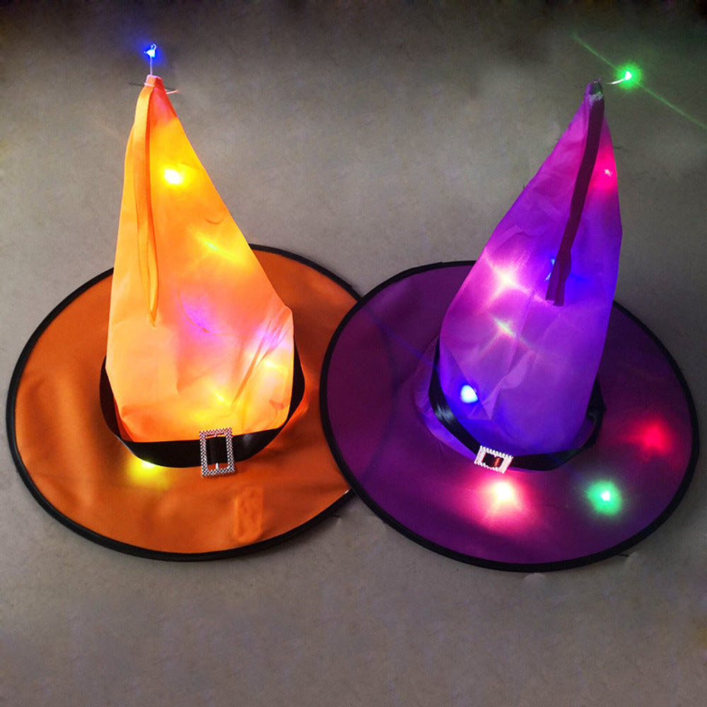MyKids-USA® Halloween Glowing Witch Hat Ghost Festival Decoration Props