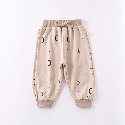 MyKids-USA® Print Pattern Crewneck Hoodie & Trousers Sets
