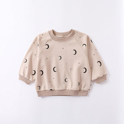 MyKids-USA® Print Pattern Crewneck Hoodie & Trousers Sets