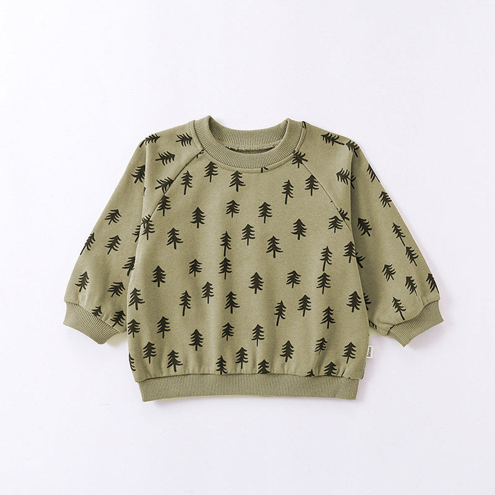 MyKids-USA® Print Pattern Crewneck Hoodie & Trousers Sets