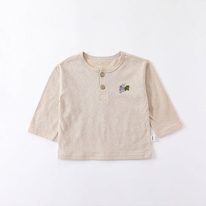 MyKids-USA® Embroidered Pattern Simple Style Soft Cotton Shirt