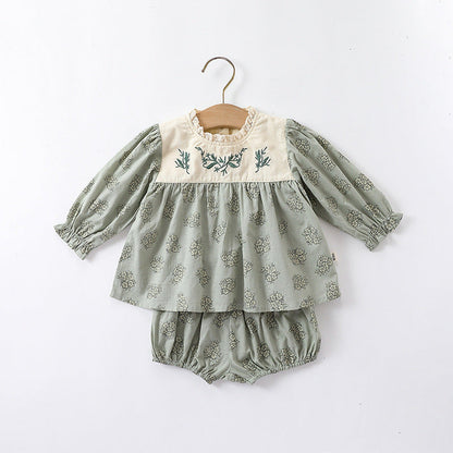 MyKids-USA® Floral Pattern Lace Patched Design Clothes Sets & bodysuit