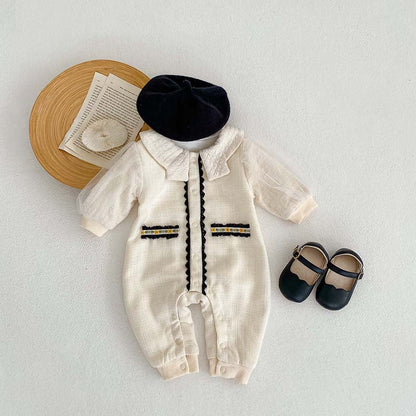 MyKids-USA® Crewneck Lace Design Princess Romper