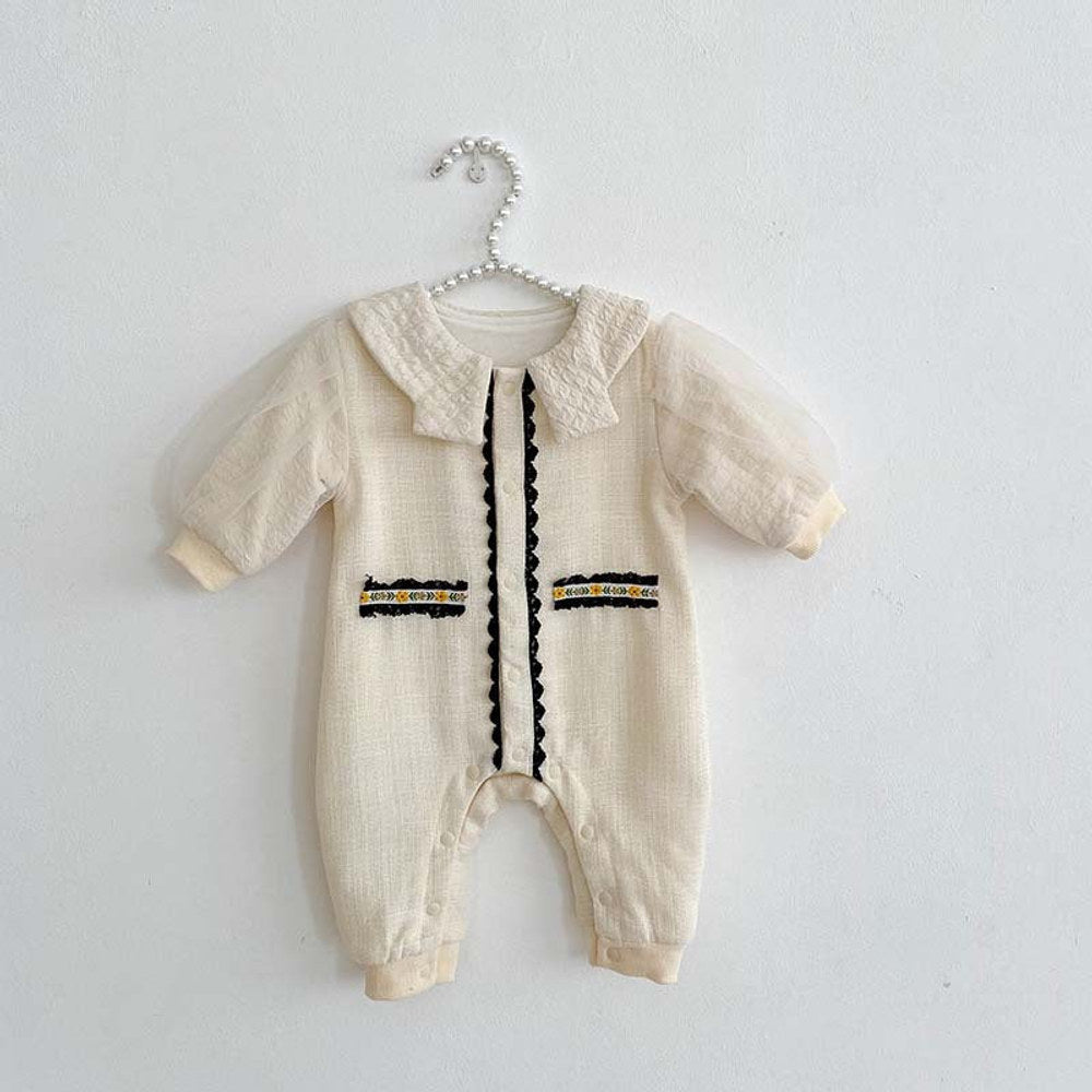 MyKids-USA® Crewneck Lace Design Princess Romper