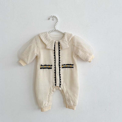 MyKids-USA® Crewneck Lace Design Princess Romper