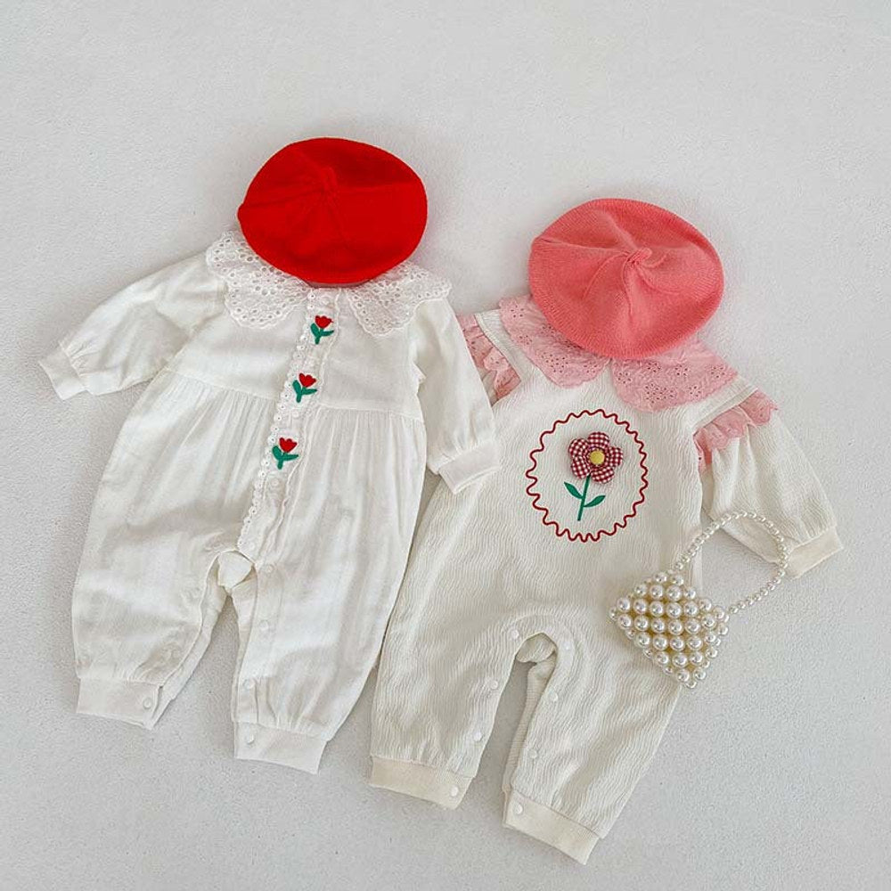 MyKids-USA® Floral Lace Pattern Princess Romper For Baby Girl