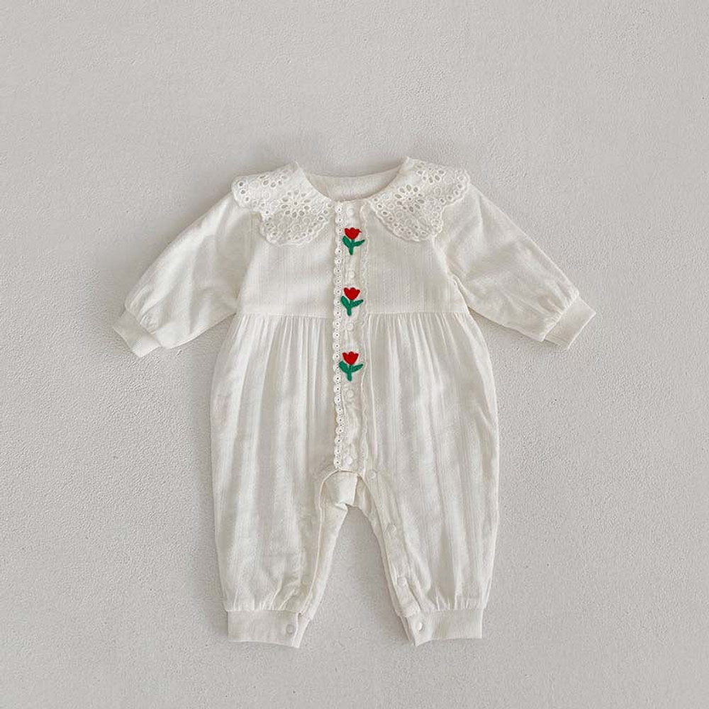 MyKids-USA® Floral Lace Pattern Princess Romper For Baby Girl