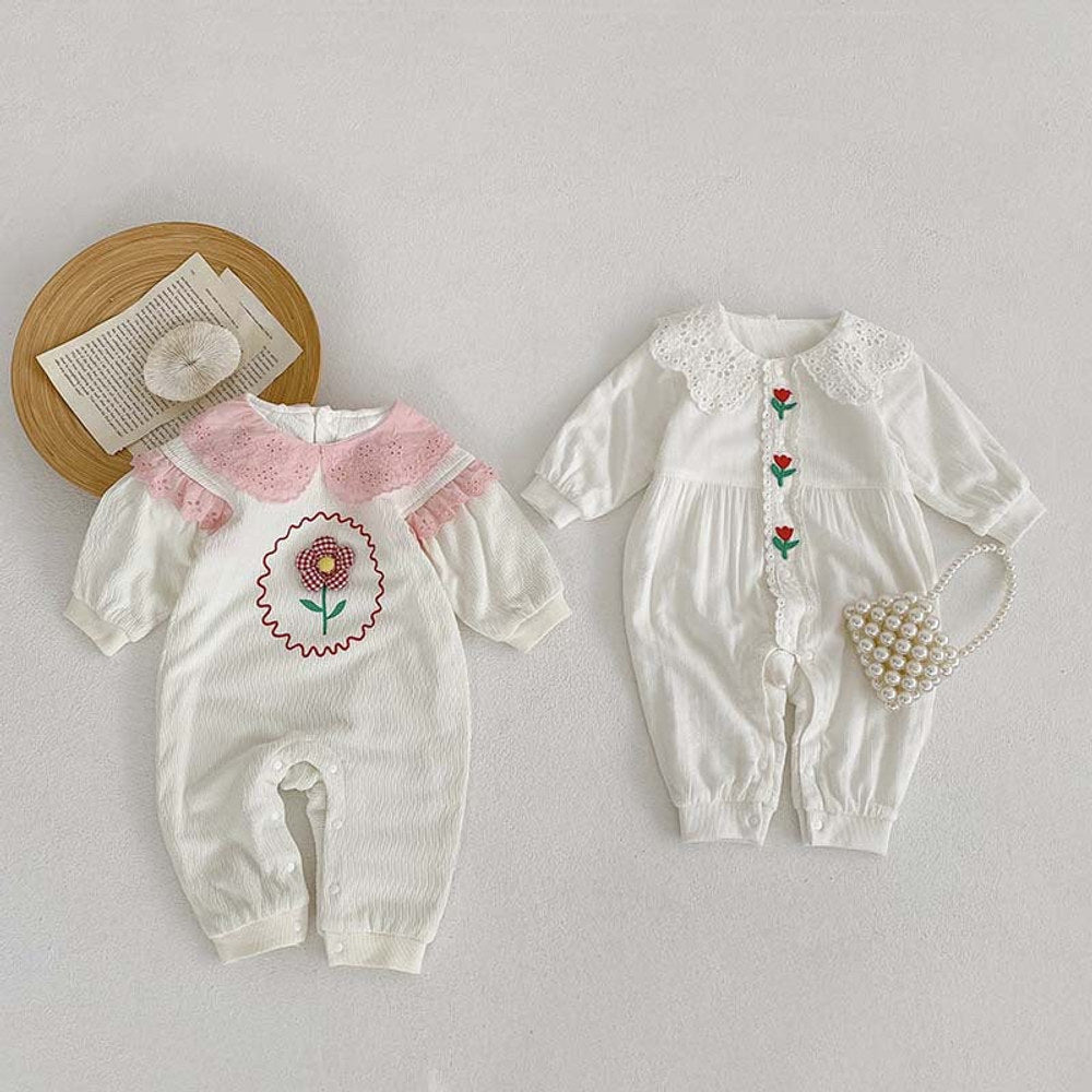 MyKids-USA® Floral Lace Pattern Princess Romper For Baby Girl