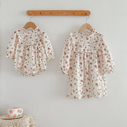 MyKids-USA® Ditsy Flower Graphic Sisterly Clothes bodysuit & Dress