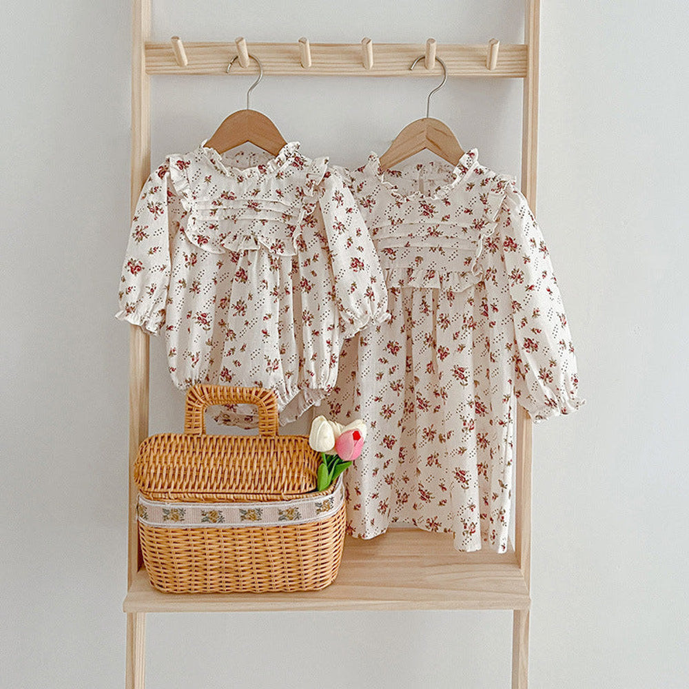 MyKids-USA® Ditsy Flower Graphic Sisterly Clothes bodysuit & Dress