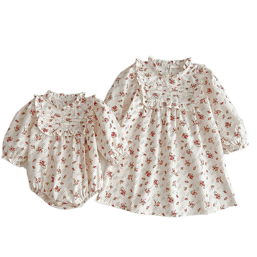 MyKids-USA® Ditsy Flower Graphic Sisterly Clothes bodysuit & Dress