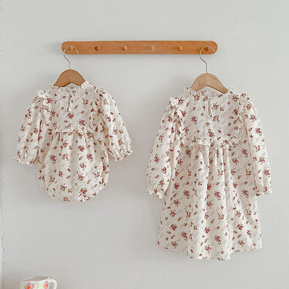 MyKids-USA® Ditsy Flower Graphic Sisterly Clothes bodysuit & Dress