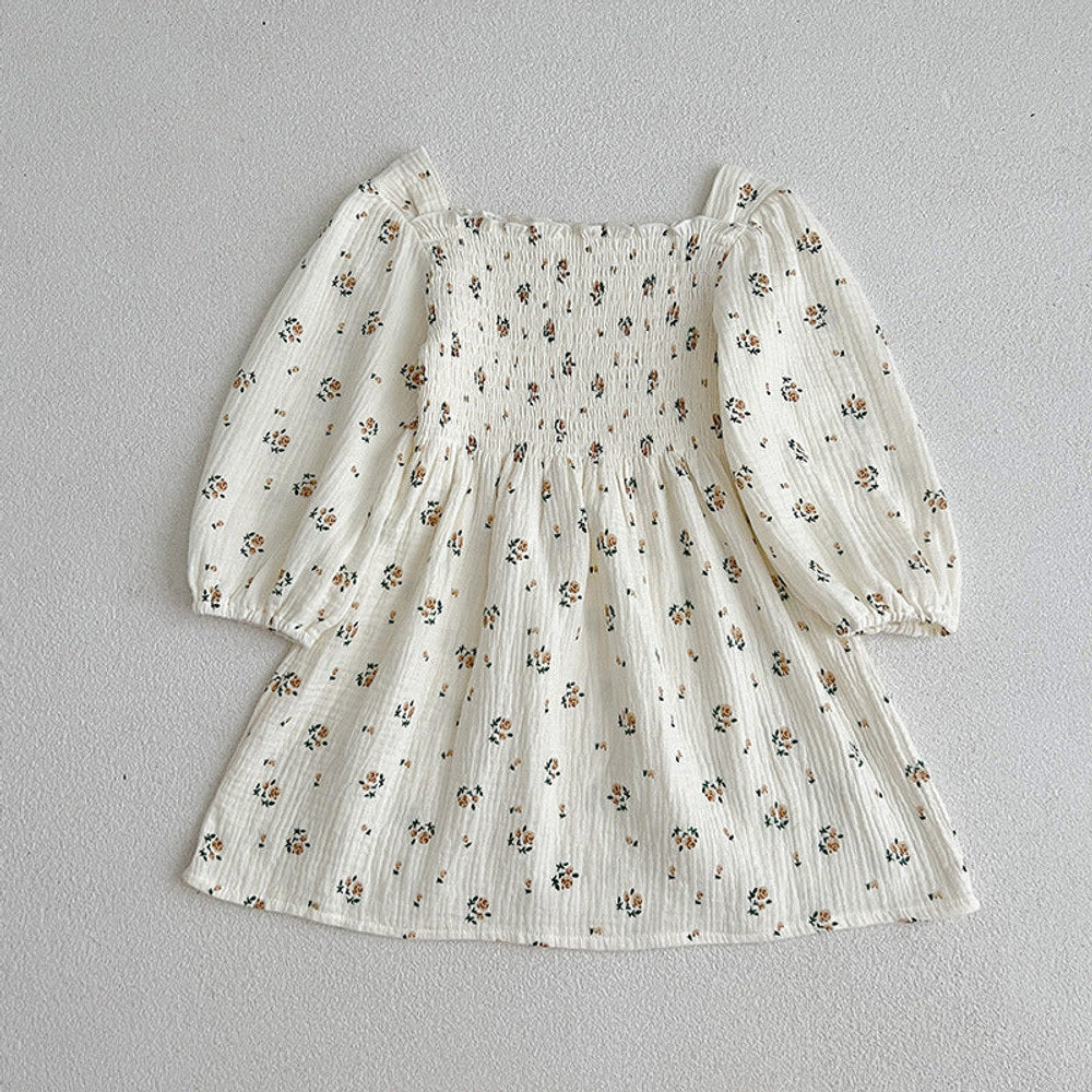 MyKids-USA® Floral Pattern Lantern Sleeves Princess Style bodysuit And Dress