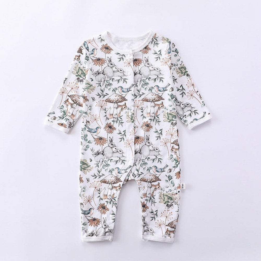 MyKids-USA® Cartoon Graphic Crewneck Comfy Rompers