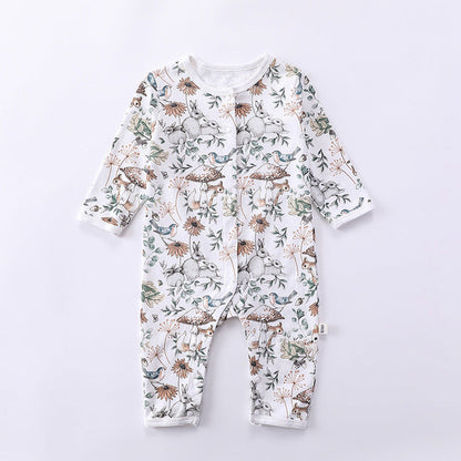 MyKids-USA® Cartoon Graphic Crewneck Comfy Rompers