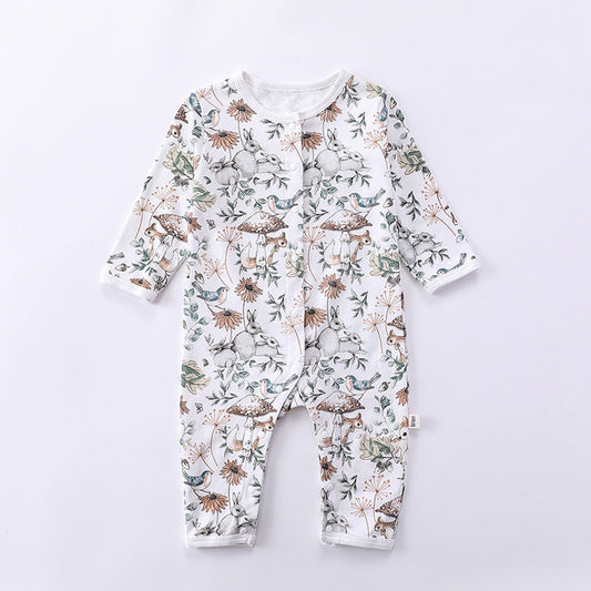 MyKids-USA® Cartoon Graphic Crewneck Comfy Rompers